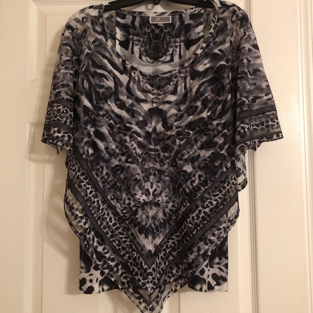 Black animal print sexy top